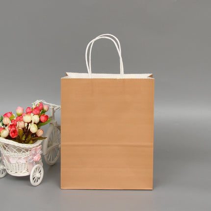 10 PCS Elegant Kraft Paper Bag With Handles for Wedding/Birthday Party/Jewelry/Clothes, 16x22x8cm, 22x27x11cm, 12x15x6cm, 26x33x12cm