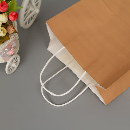 10 PCS Elegant Kraft Paper Bag With Handles for Wedding/Birthday Party/Jewelry/Clothes, 16x22x8cm, 22x27x11cm, 12x15x6cm, 26x33x12cm