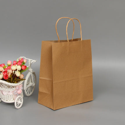 10 PCS Elegant Kraft Paper Bag With Handles for Wedding/Birthday Party/Jewelry/Clothes, 16x22x8cm, 22x27x11cm, 12x15x6cm, 26x33x12cm