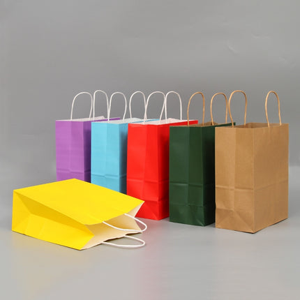 10 PCS Elegant Kraft Paper Bag With Handles for Wedding/Birthday Party/Jewelry/Clothes, 32x25x11cm, 42x31x12cm