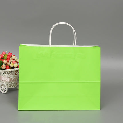 10 PCS Elegant Kraft Paper Bag With Handles for Wedding/Birthday Party/Jewelry/Clothes, 32x25x11cm, 42x31x12cm