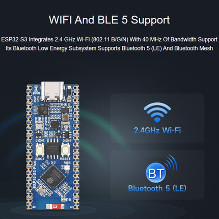 Waveshare ESP32-S3 Microcontroller, 2.4 GHz Wi-Fi Development Board Dual-core Processor, 23803