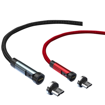 CC57 540 Degrees Rotary Magnetic Fast Charging Data Cable, 1m + Micro USB + Red, 2m + Micro USB + Red, 1m + Micro USB + Black, 2m + Micro USB + Black