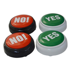 3 PCS Party Knowledge Quiz Game Electronic Squeeze Sound Box Answer Toy, Green YES, Red NO, Blue SORRY, Red with Light BULLSHIT, Daren show, Laugh and Cry