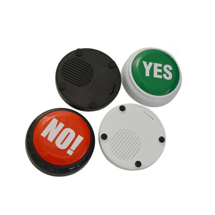 3 PCS Party Knowledge Quiz Game Electronic Squeeze Sound Box Answer Toy, Green YES, Red NO, Blue SORRY, Red with Light BULLSHIT, Daren show, Laugh and Cry