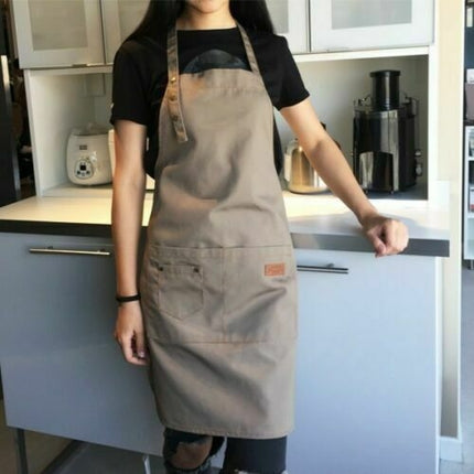 Canvas Apron Milk Tea Coffee Shop Baking Restaurant Fashion Men and Women Overalls