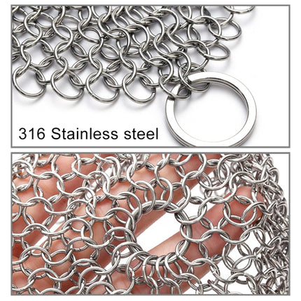 Stainless Steel Square Cast Iron Cleaner Pot Brush Scrubber Home Cookware Kitchen Cleaning Tool, 4×4inch, 5×5inch, 6×6inch, 7×7inch, 8×8inch, 8×6inch