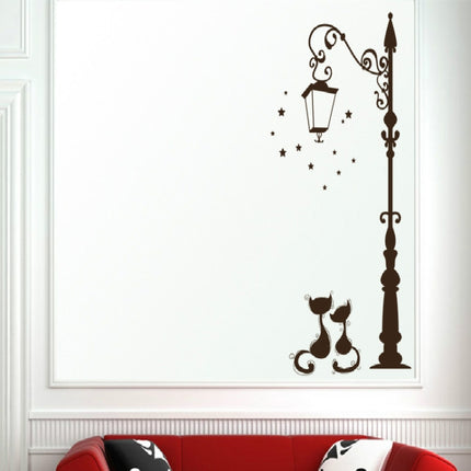 Street Lamp Cat Removed Environmentally Friendly Living Room Bedroom Wall Sticker, Street Lamp Cat