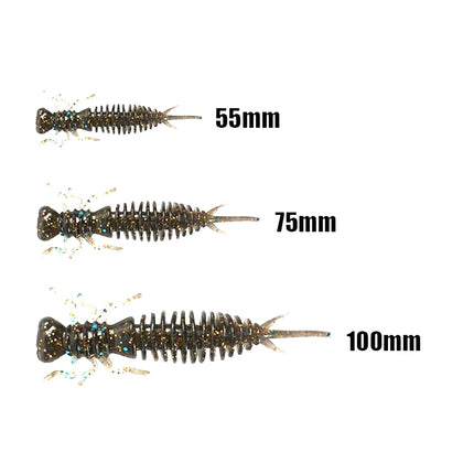 15 PCS 8-color Larvae Silicone Soft Bait Lure Bait