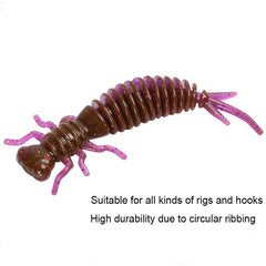 15 PCS 8-color Larvae Silicone Soft Bait Lure Bait, 55MM, 75MM, 100MM