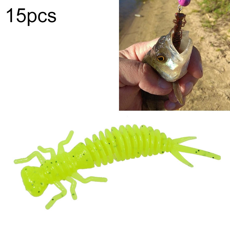 15 PCS 8-color Larvae Silicone Soft Bait Lure Bait, 55MM, 75MM, 100MM