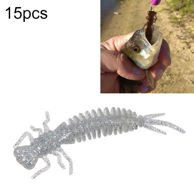 15 PCS 8-color Larvae Silicone Soft Bait Lure Bait, 55MM, 75MM, 100MM