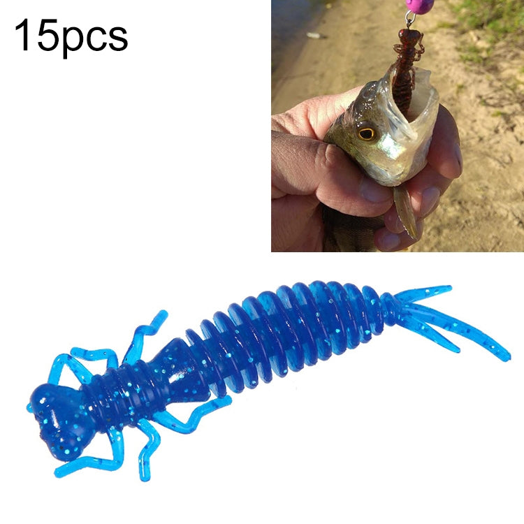 15 PCS 8-color Larvae Silicone Soft Bait Lure Bait, 55MM, 75MM, 100MM