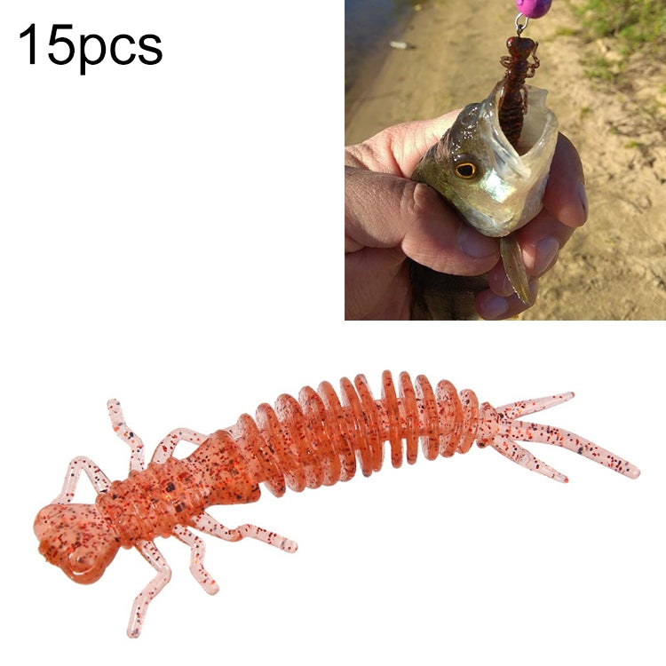 15 PCS 8-color Larvae Silicone Soft Bait Lure Bait, 55MM, 75MM, 100MM