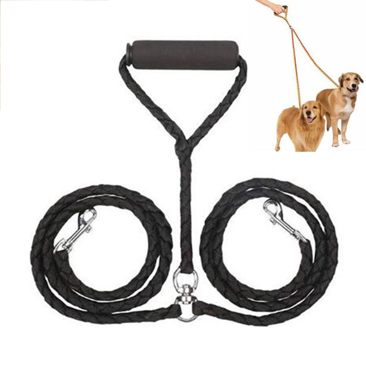 Double Dog Leashes Anti-winding Pet Traction Rope, 1.4m