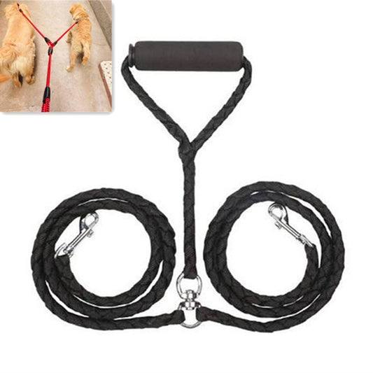 Double Dog Leashes Anti-winding Pet Traction Rope, 1.4m