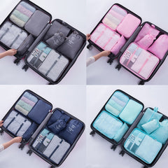 Travel Storage Bag Set Folding Storage Bag, 7 In 1, 8 In 1 Beam Mouth, 8 In 1 Cosmetic Bag