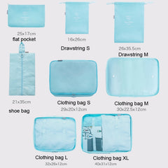 Travel Storage Bag Set Folding Storage Bag, 7 In 1, 8 In 1 Beam Mouth, 8 In 1 Cosmetic Bag