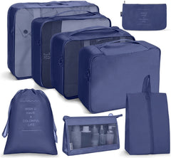 Travel Storage Bag Set Folding Storage Bag, 7 In 1, 8 In 1 Beam Mouth, 8 In 1 Cosmetic Bag