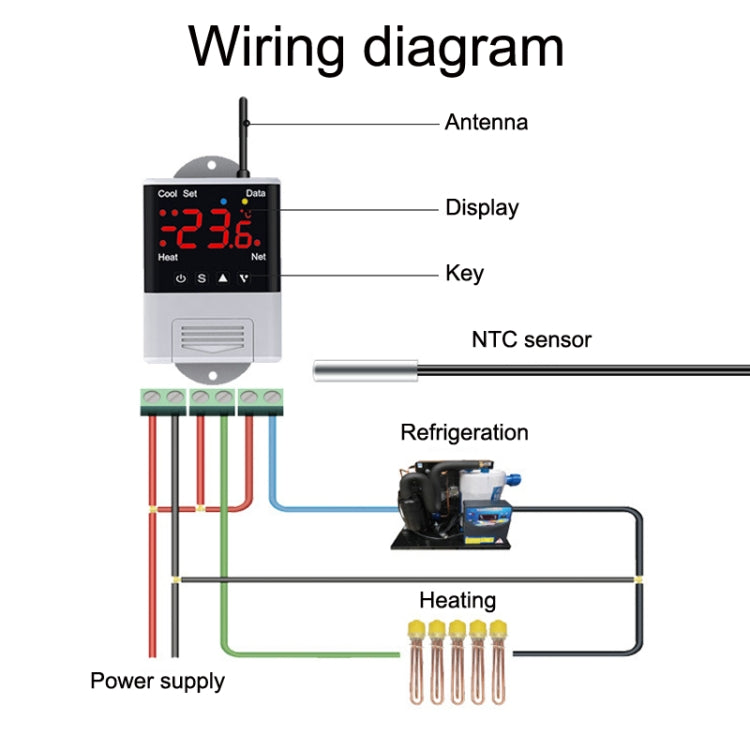 WiFi Intelligent Aquarium Fish Tank Hatch Central Air Conditioning Temperature Controller