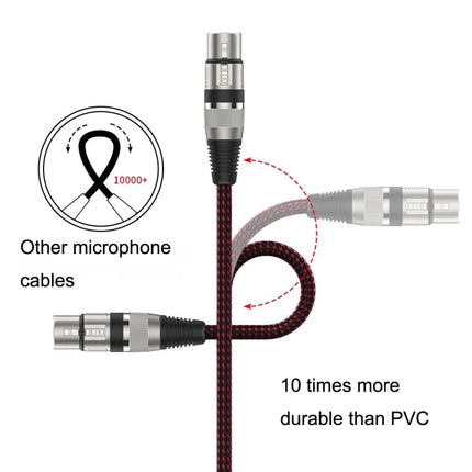 Red and Black Net TRS 6.35mm Male To Caron Female Microphone XLR Balance Cable, 0.5m, 1m, 1.8m, 3m, 5m, 8m, 10m, 12m, 15m, 20m, 25m, 30m
