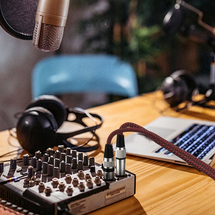 Red and Black Net TRS 6.35mm Male To Caron Female Microphone XLR Balance Cable, 0.5m, 1m, 1.8m, 3m, 5m, 8m, 10m, 12m, 15m, 20m, 25m, 30m