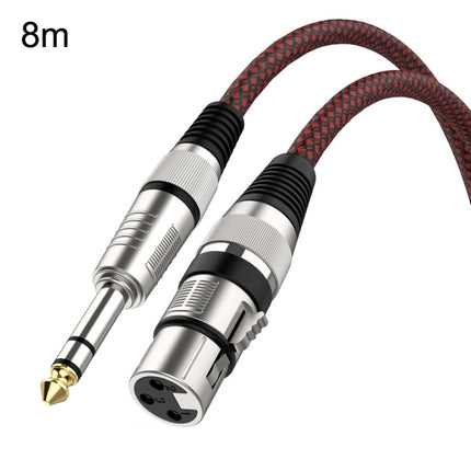 Red and Black Net TRS 6.35mm Male To Caron Female Microphone XLR Balance Cable, 0.5m, 1m, 1.8m, 3m, 5m, 8m, 10m, 12m, 15m, 20m, 25m, 30m