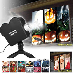 Christmas Halloween Laser Projector Mini Window Home Theater Projector, EU Plug