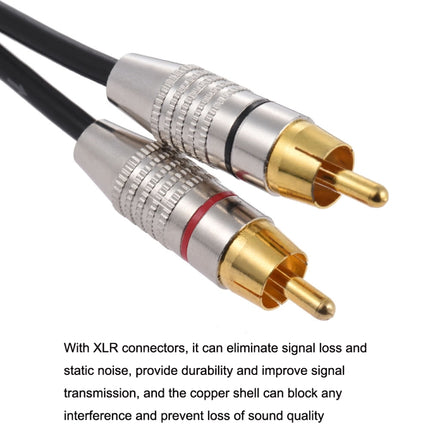 XLR Male To 2RCA Male Plug Stereo Audio Cable, Length:, 0.5m, 1m, 1.5m, 2m, 3m, 5m, 8m, 10m