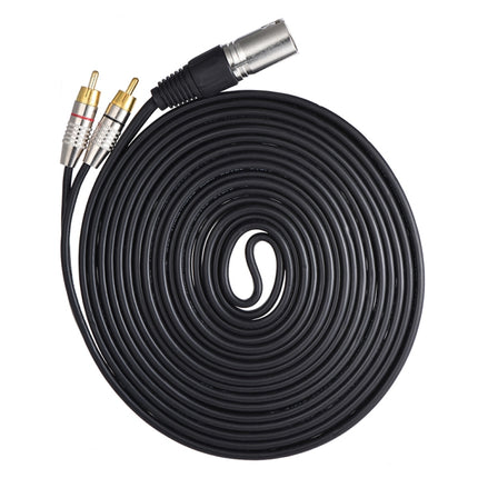 XLR Male To 2RCA Male Plug Stereo Audio Cable, Length:, 0.5m, 1m, 1.5m, 2m, 3m, 5m, 8m, 10m