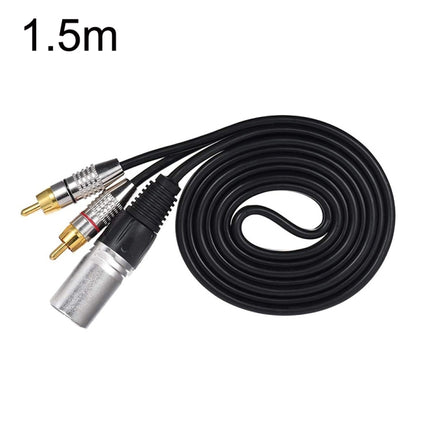 XLR Male To 2RCA Male Plug Stereo Audio Cable, Length:, 0.5m, 1m, 1.5m, 2m, 3m, 5m, 8m, 10m