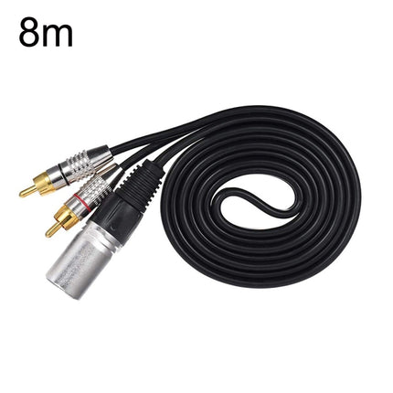 XLR Male To 2RCA Male Plug Stereo Audio Cable, Length:, 0.5m, 1m, 1.5m, 2m, 3m, 5m, 8m, 10m