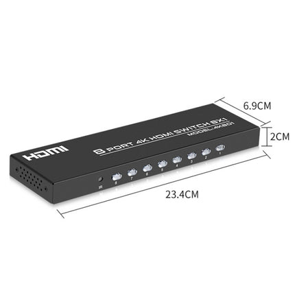FJGEAR FJ-4K801 4K 8 In 1 Out HDMI HD Video Switcher, FJ-4K801 EU Plug