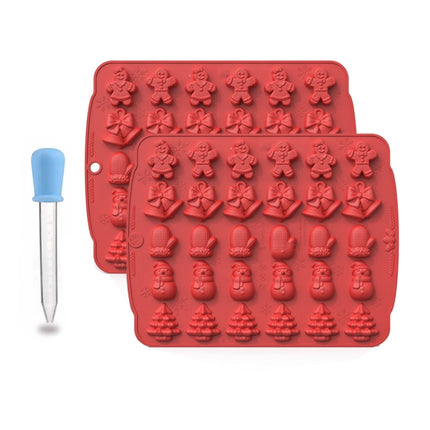 Christmas Supplies Drop Glue Mold Cake Barbecue Baking Tool, Green, Red, Chocolate