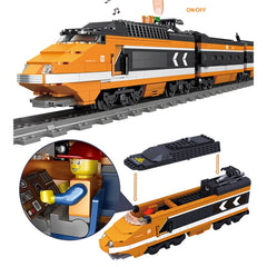City Train Series Assembled Building Blocks Lego Simulation Electric Rail Train Puzzle Toys, 98223, 98224, 98225, 98226, 98227