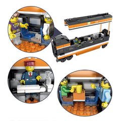 City Train Series Assembled Building Blocks Lego Simulation Electric Rail Train Puzzle Toys, 98223, 98224, 98225, 98226, 98227
