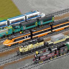 City Train Series Assembled Building Blocks Lego Simulation Electric Rail Train Puzzle Toys, 98223, 98224, 98225, 98226, 98227