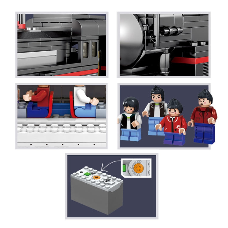 City Train Series Assembled Building Blocks Lego Simulation Electric Rail Train Puzzle Toys, 98223, 98224, 98225, 98226, 98227