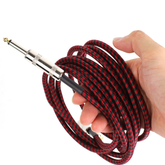 Guitar Connection Wire Folk Bass Performance Noise Reduction Elbow Audio Guitar Wire, 0.5m(Red Black), 1m(Red Black), 3m(Red Black), 6m(Red Black), 10m(Red Black)