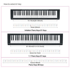 Children Beginner Piano Keyboard Color Stickers Musical Instrument Accessories, Imitation Piano Keys 61 Keys, Piano Keys 61 keys, Piano Keys 88 keys