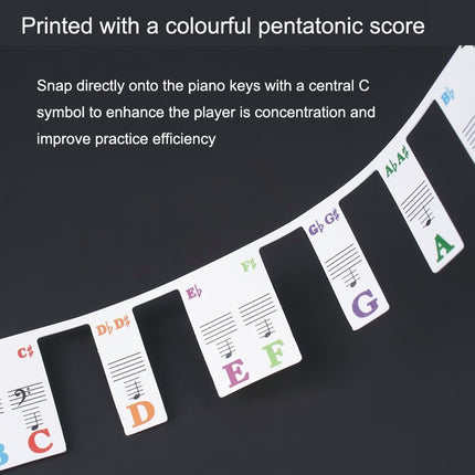 Children Beginner Piano Keyboard Color Stickers Musical Instrument Accessories, Imitation Piano Keys 61 Keys, Piano Keys 61 keys, Piano Keys 88 keys