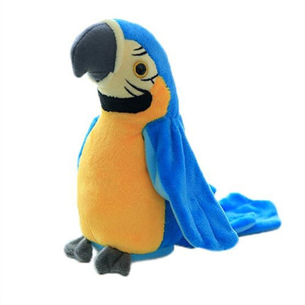 Plush Toy Parrots Recording Talking Parrots Will Twist the Fan Wings Children Toys, Height 18cm