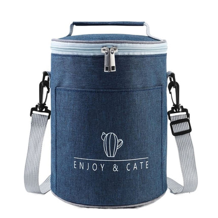 Round Lunch Bag Insulated Lunch Box Foldable & Portable Lunch Tote