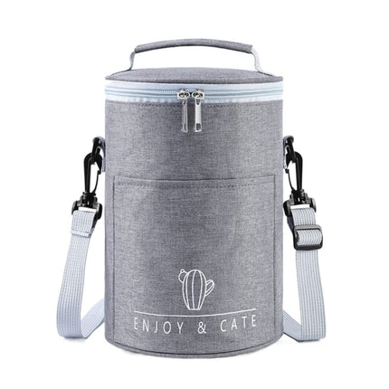Round Lunch Bag Insulated Lunch Box Foldable & Portable Lunch Tote