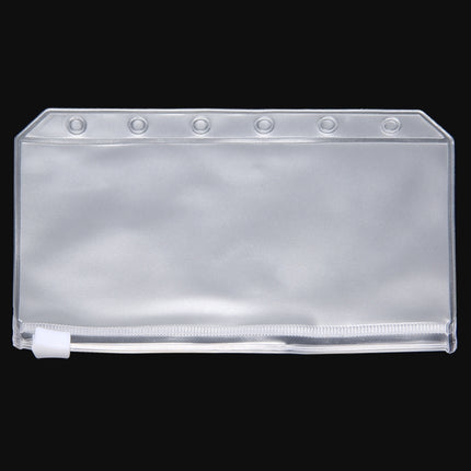 3 PCS Bill Bag Business Card Pull-edge Loose-leaf Pocket Insert PVC Zipper Storage Bag, A5 L, A6 M, A7 S