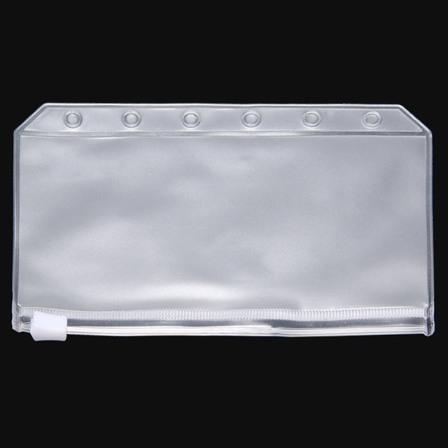 3 PCS Bill Bag Business Card Pull-edge Loose-leaf Pocket Insert PVC Zipper Storage Bag, A5 L, A6 M, A7 S