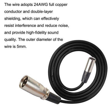 Xlrmini Caron Male To Mini Male Balancing Cable For 48V Sound Card Microphone Audio Cable, 0.5m, 1m, 1.5m, 2m, 3m, 5m, 10m