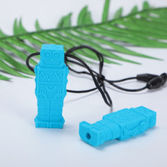 Silicone Robot Teether Baby Chewing Sensory Pendant Necklace