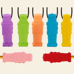 Silicone Robot Teether Baby Chewing Sensory Pendant Necklace
