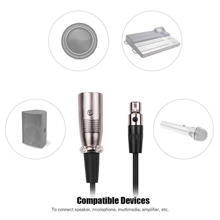 Xlrmini Caron Male To Mini Female Balancing Cable For 48V Sound Card Microphone Audio Cable, 0.5m, 1m, 1.5m, 2m, 3m, 5m, 10m